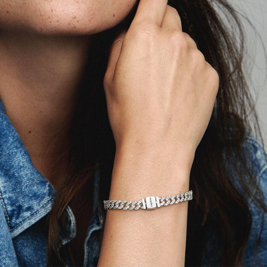 Pulsera de Cadena Pavé Cubana de Pandora Timeless - Jewelry Deals