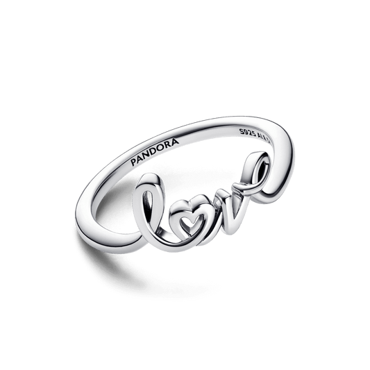 Anillo Pandora Love Escrito a Mano Plata Esterlina - Jewelry Deals