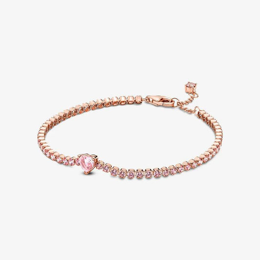 Pulsera Pandora con corazón brillante Oro Rosa 14k - Jewelry Deals