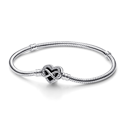 Pulsera Pandora Moments Corazón Infinito Centelleante En Caja y 2 Charms Gratis.