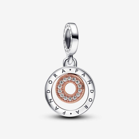 Charm Pandora Círculos con logotipo Pandora Signature