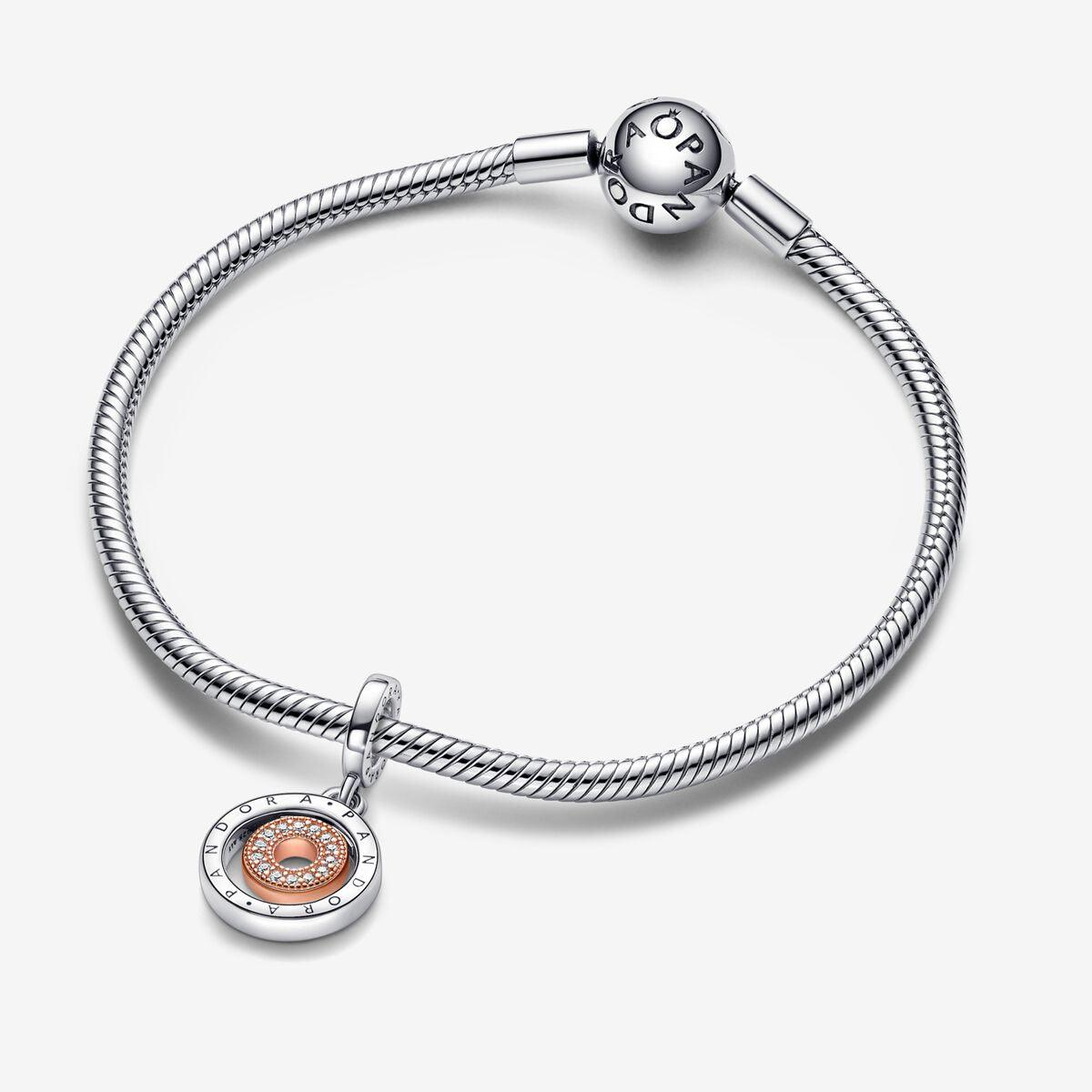 Charm Pandora Círculos con logotipo Pandora Signature