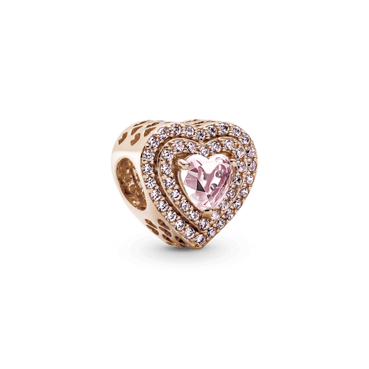 Charm Pandora Corazon Nivelado en Oro Rosa 14k