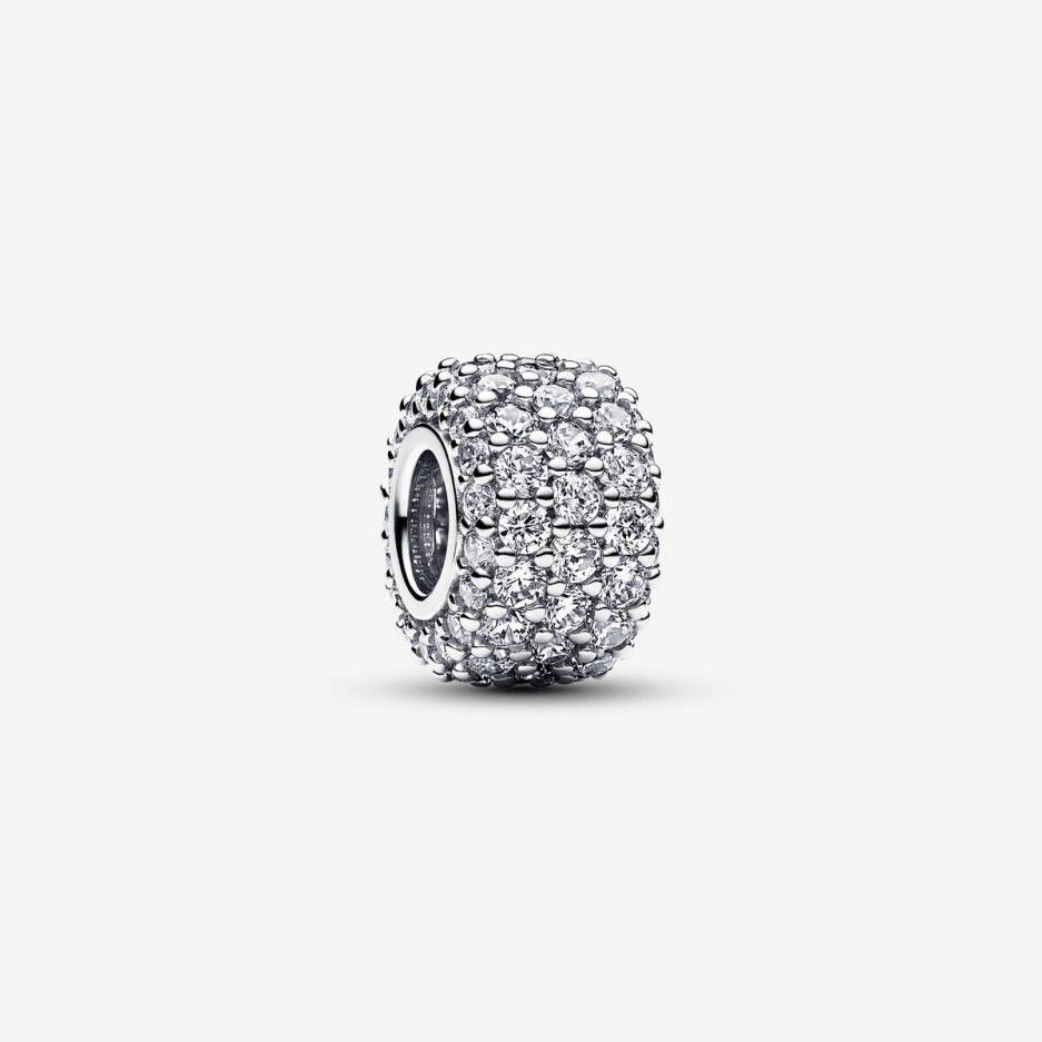 Charm Pandora Triple Fila Brillante Pavé En Plata