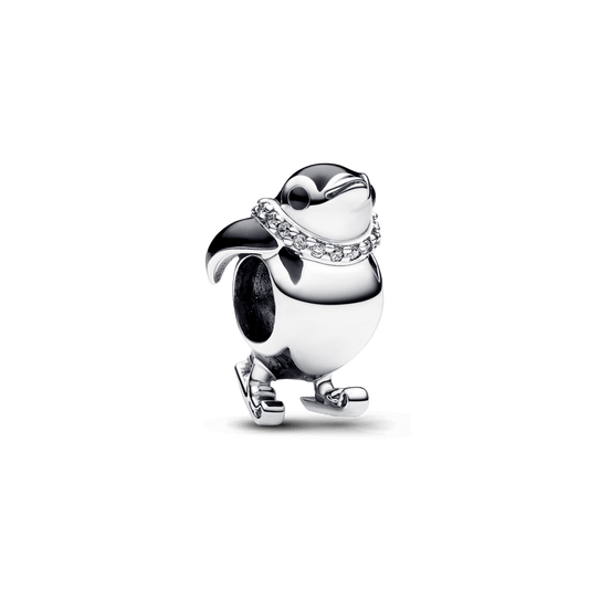 Charm Pandora Pingüino Esquiador En Plata Esterlina