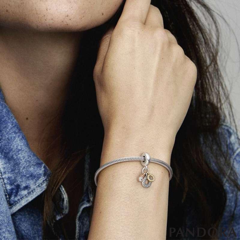 Charm Pandora Colgante Triple Monograma y Logo