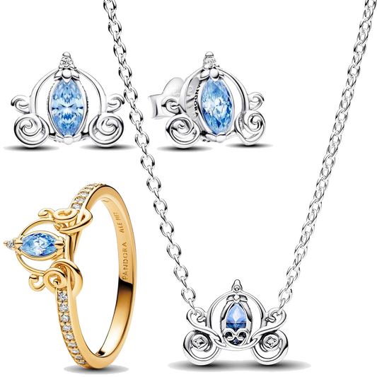 Conjunto Pandora Collar Aretes y Anillo Princesa Cenicienta